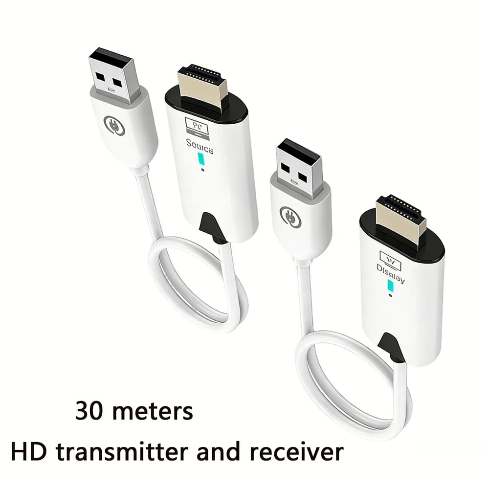Trasmettitore e Ricevitore HDMI Wireless Compatibili 1080P 50M, Adattatore USB per Estensione Display per TV Box, Monitor, Proiettore, PC