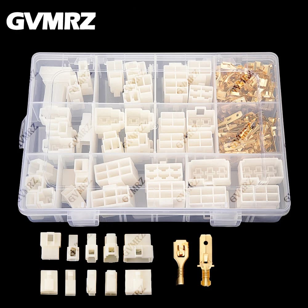Kit connettori automobilistici a disconnessione rapida da 6,3 mm a 1‐6 pin con alloggiamenti maschio e femmina e terminali a crimpare in ottone