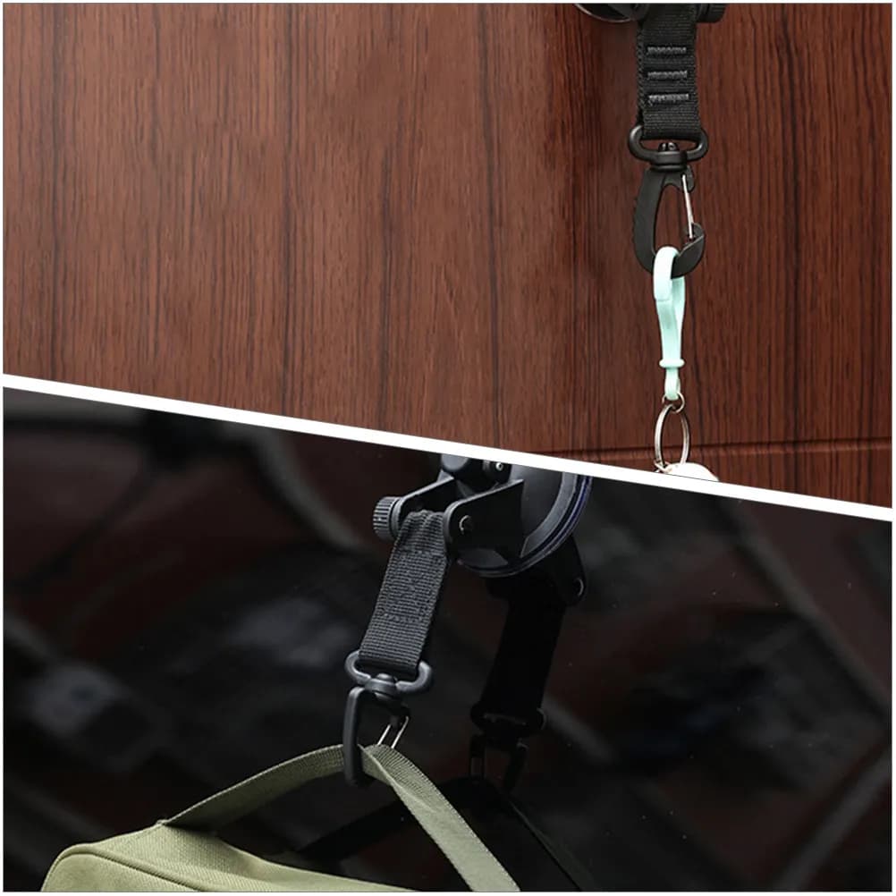 2 Pezzi Ganci a Ventosa Resistenti in Nylon, Ganci Portatili con Forte Aspirazione per Finestrini Auto, Tende, Organizzazione Domestica