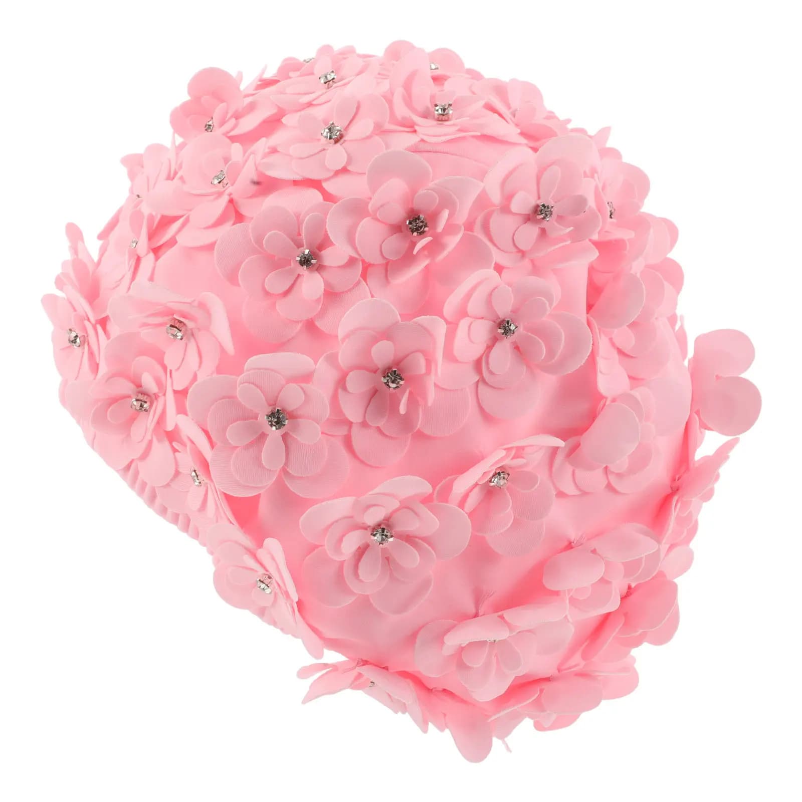 1 swimming hat with floral pattern, elastic and waterproof, for long hair, braids, dreadlocks, woman, adult, light, for pool