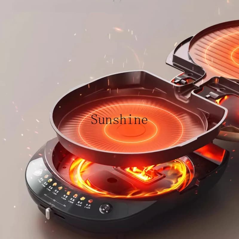 Electric tortier for domestic use, large washable fryer removable gold with double-side heating