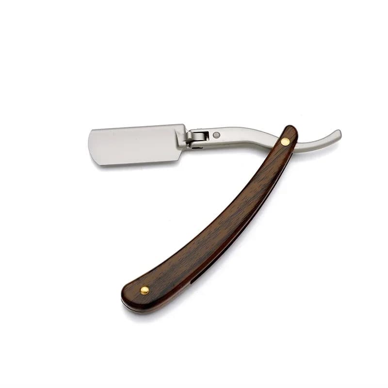 Manual shaver for men's beard, folding beard knife, 1 piece stainless steel straight shaver, barber with leather shaver