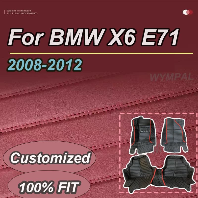 Tappetini per auto automobilistici personalizzati di Lusso per BMW X6 E71 2008 2009 2010 2011 2012 Auto di lusso in pelle uomo donna tappetini per auto completi