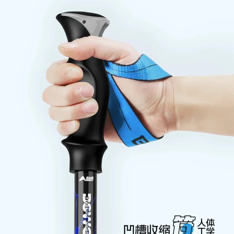 Portable Folding Aluminum Alloy Trekking Poles Outdoor Hiking Mountaineering Camping Travel Walking Stick Training Gear