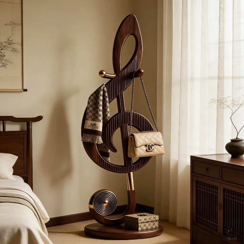 Appendiabiti da terra grande in legno per camera da letto, soggiorno, appartamenti e hotel, stile nordico, per esposizione e conservazione abiti, Arredamento