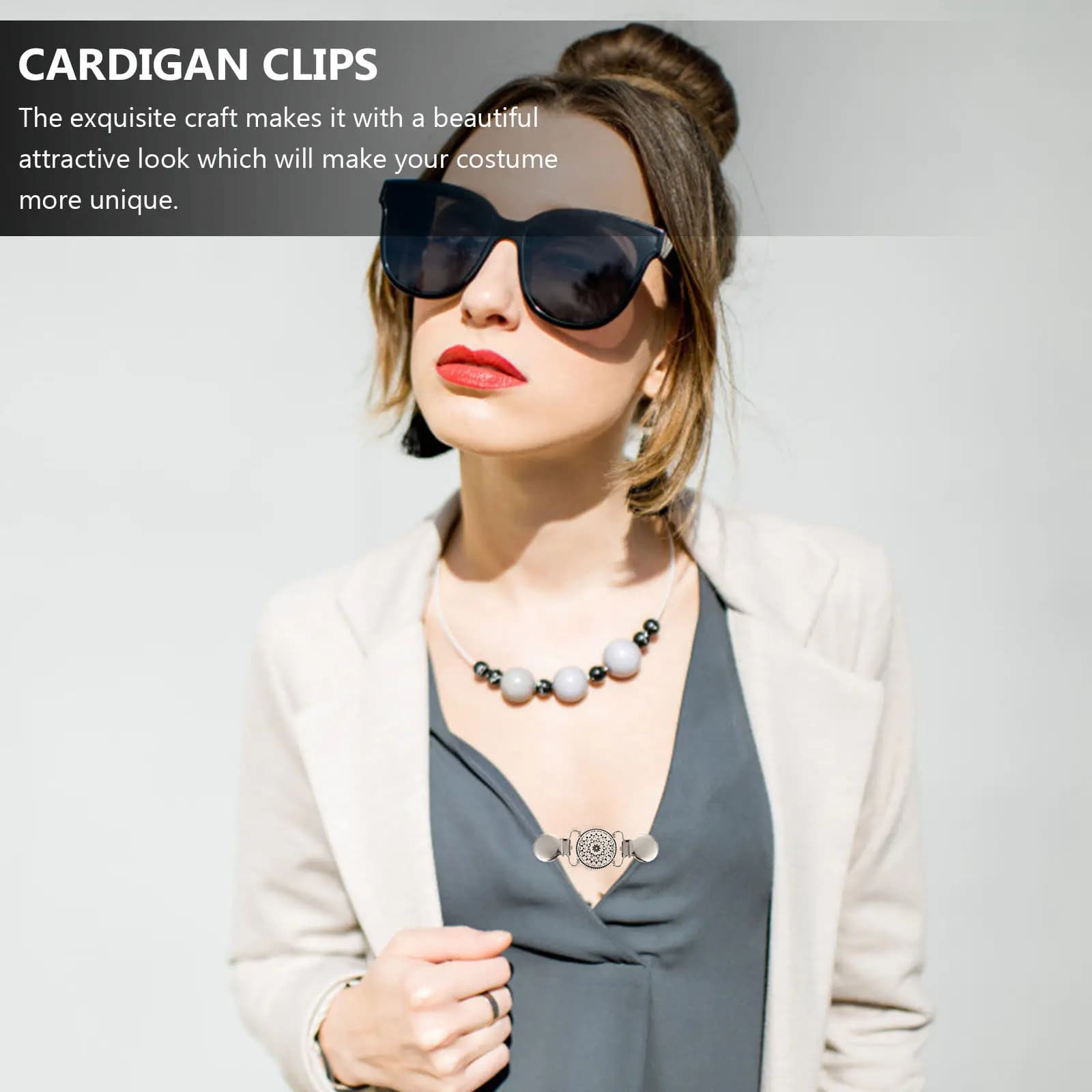 2 Pezzi Eleganti Clip Vintage per Cardigan in Lega di Zinco Antiruggine, Clip per Sciarpa e Colletto, per Uso Quotidiano Donna Ragazza