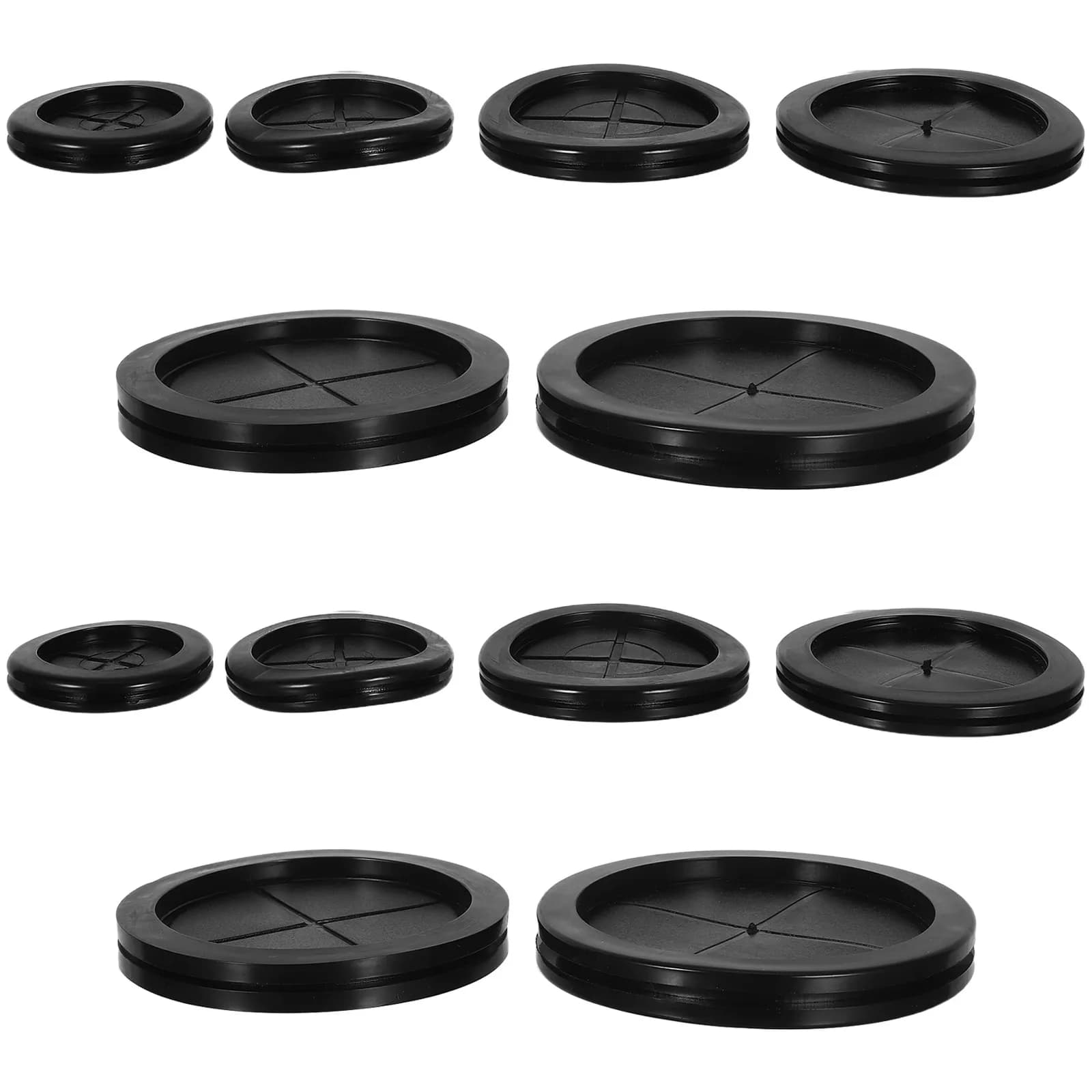 12Pcs Flexible Rubber Cable Grommets Double Sided Wire Protector for Desk Hole Covers Furniture Electrical Cable Management