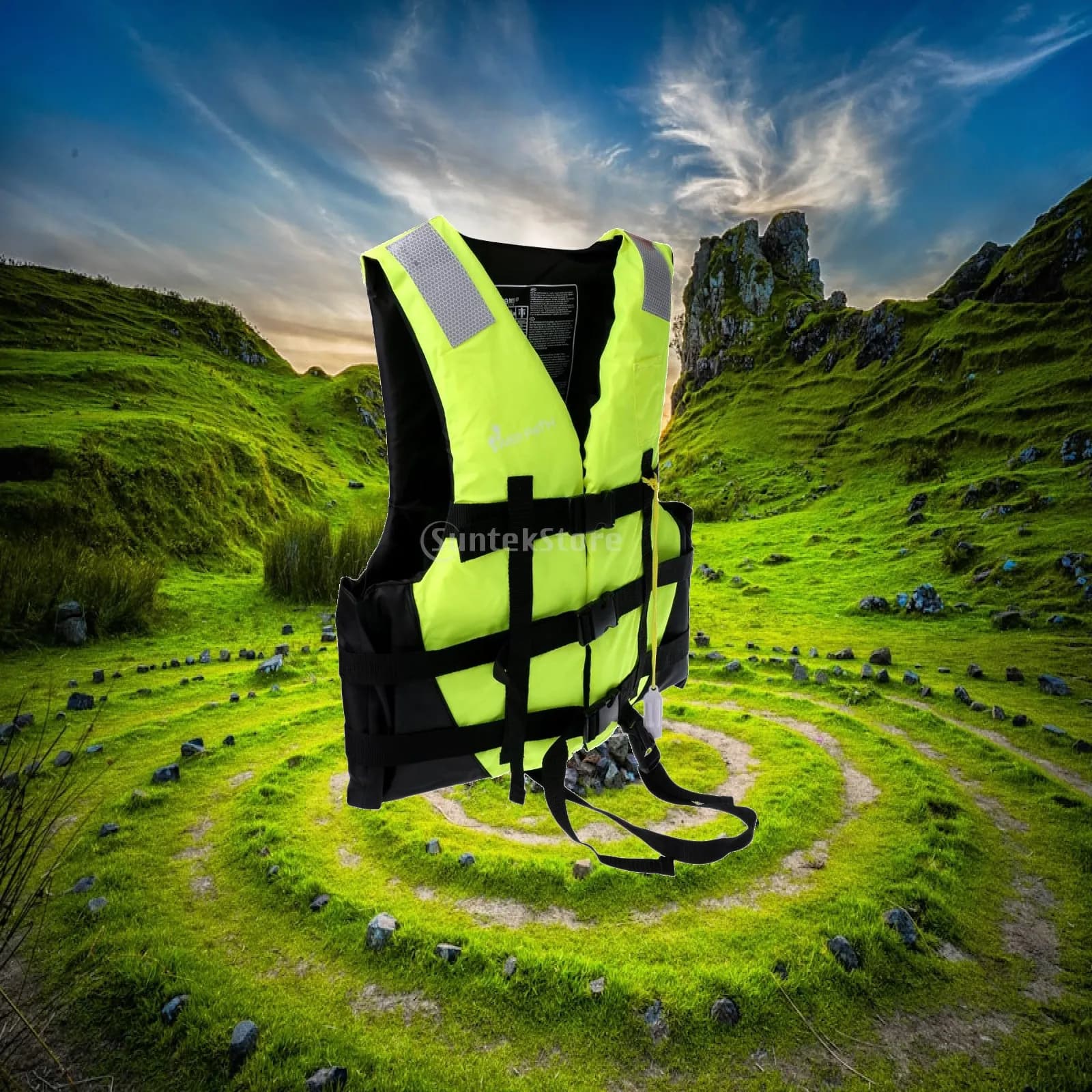 Adult Safety Life Jacket EPE Foam Flotation Vest Water Rescue Buoyancy Aid for Kayak Boating Swimming Fishing