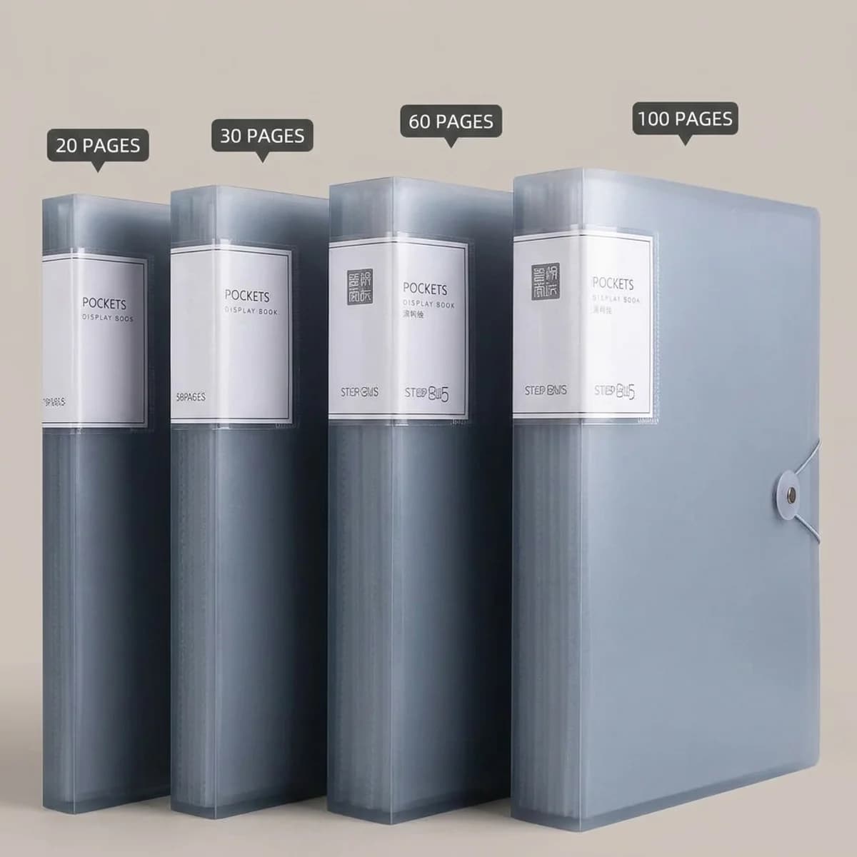 Cartella Portadocumenti Grigia con Tasche, Serie Archivio ad Alta Capacità, Angoli Arrotondati Resistenti all'Usura, Ideale per Documenti/Cartelle Clienti