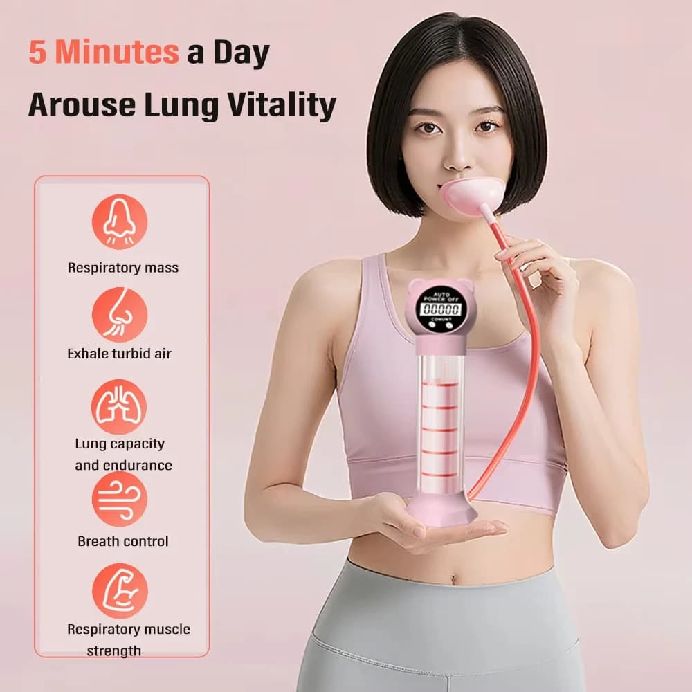 Breathable Exercise Device, Abdominal Muscle Trainer, Deep Breathing Handlebar, Pulmonary Capacity Training Device for Men and Women Adult