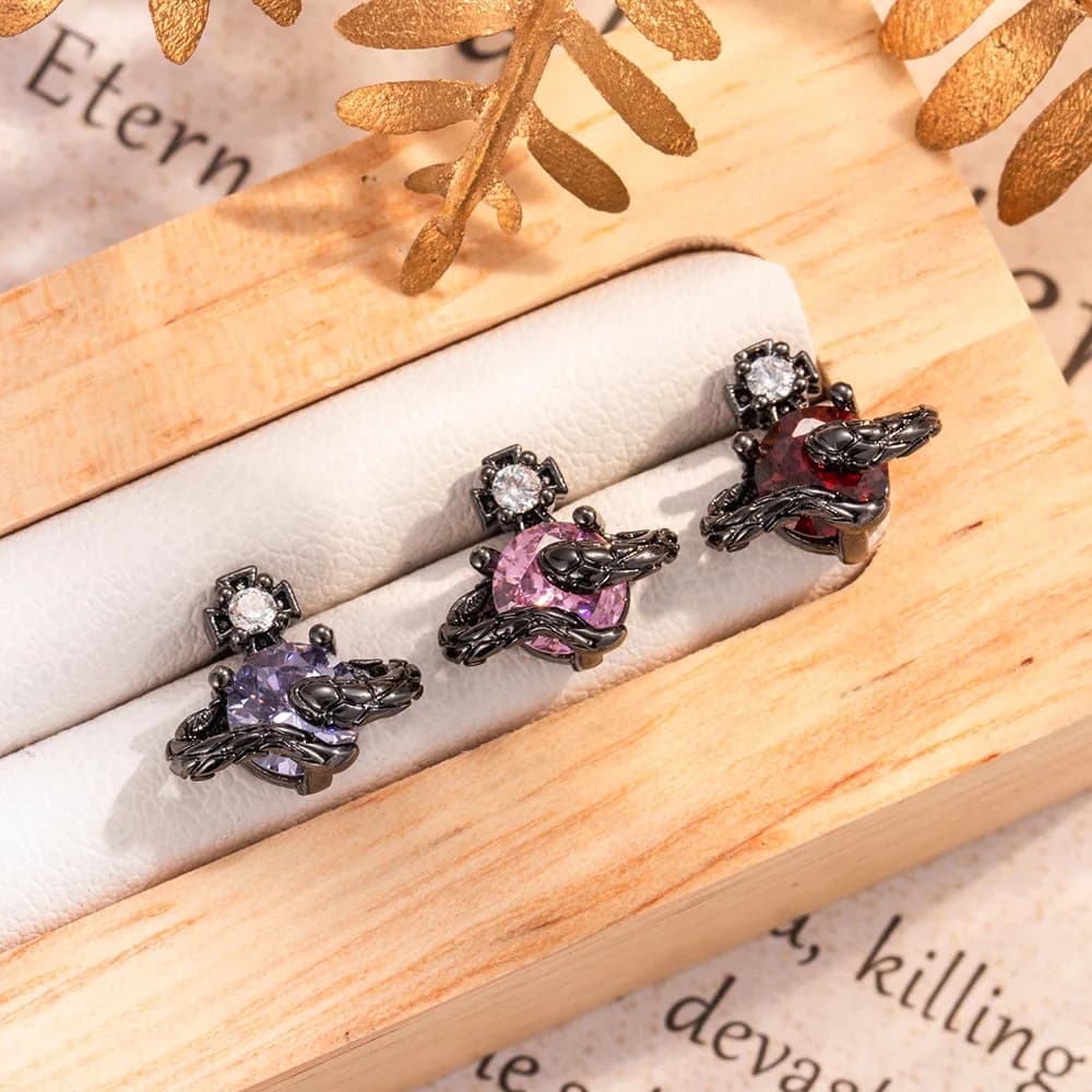 20G black plated hypoallergenic titanium pin earrings with cubic zircons for sensitive ears, cartilage, elice, shell, for women and girls