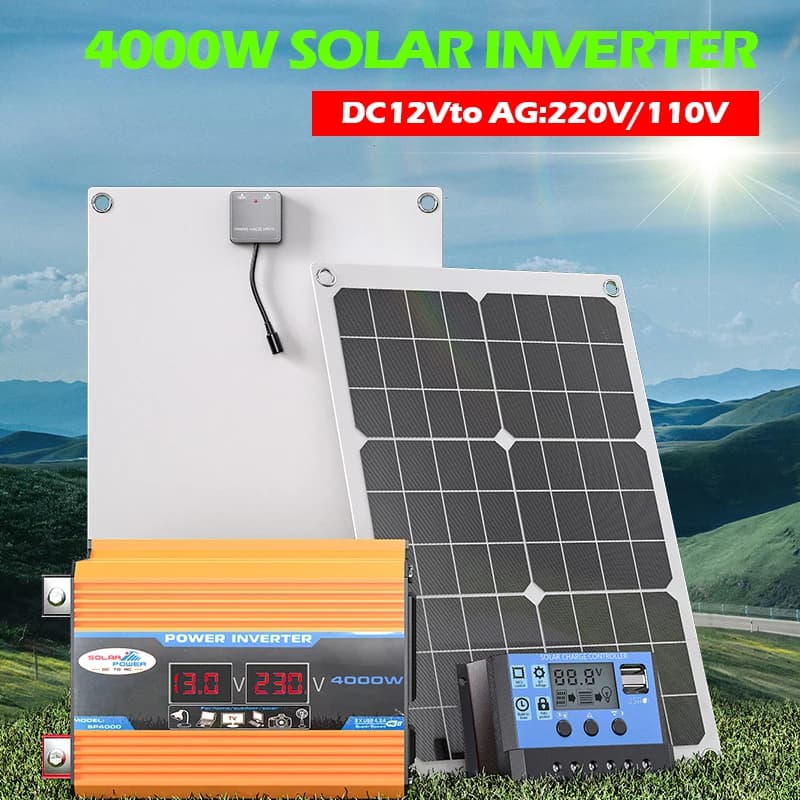 Sistema di energia solare off-grid da 6KW con inverter sinusoidale puro Controller e cablaggio MPPT 100A - Soluzione energetica domestica/camper