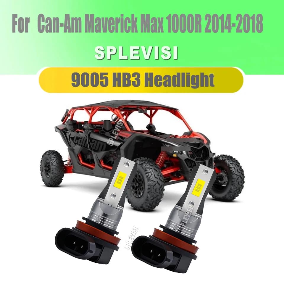 9005 HB3 6000K LED Fari per moto -60.000 ore di lunga durata per Can-Am Maverick Max 1000R 2014 2015 2016 2017 2018