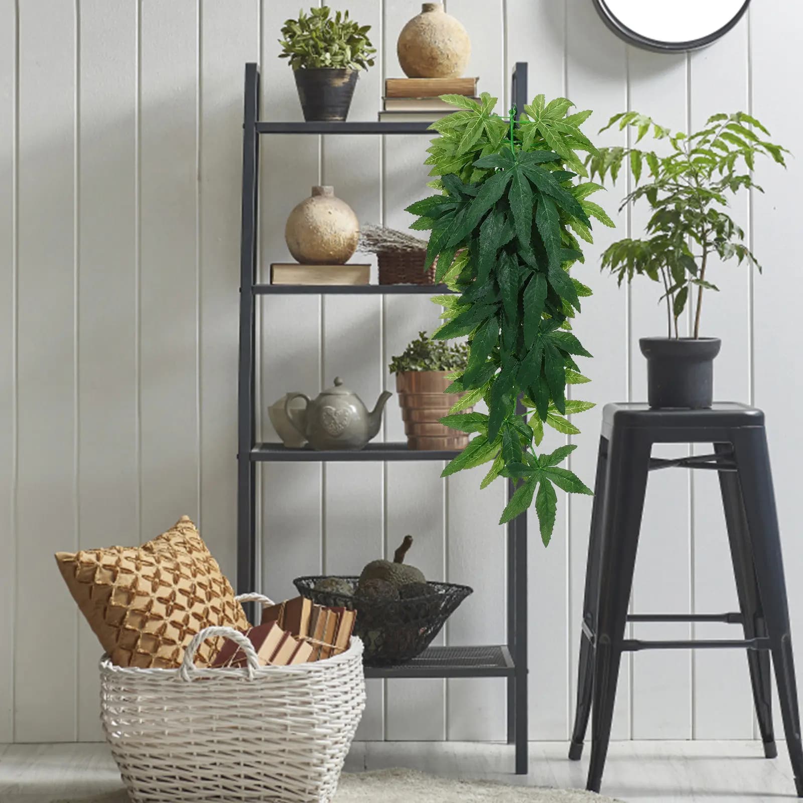 4 Pezzi Piante Artificiali Realistiche per Rettili con Forti Ventose per Terrari, Acquari, Vivari, Decorazioni per Habitat, Finte Piante Rampicanti