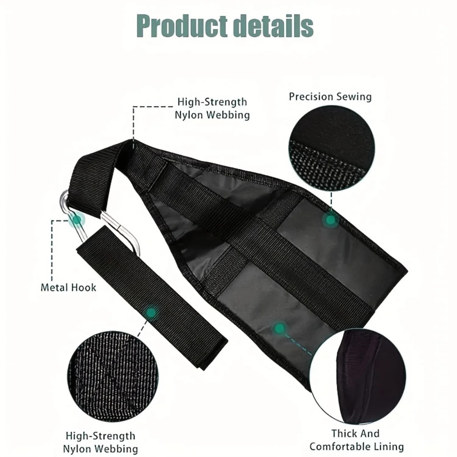 Snap Resistant Abdominal Straps for Abdominal Muscle Building - Padded Arm Support, Perfect for Traction Bars - Man and Woman A