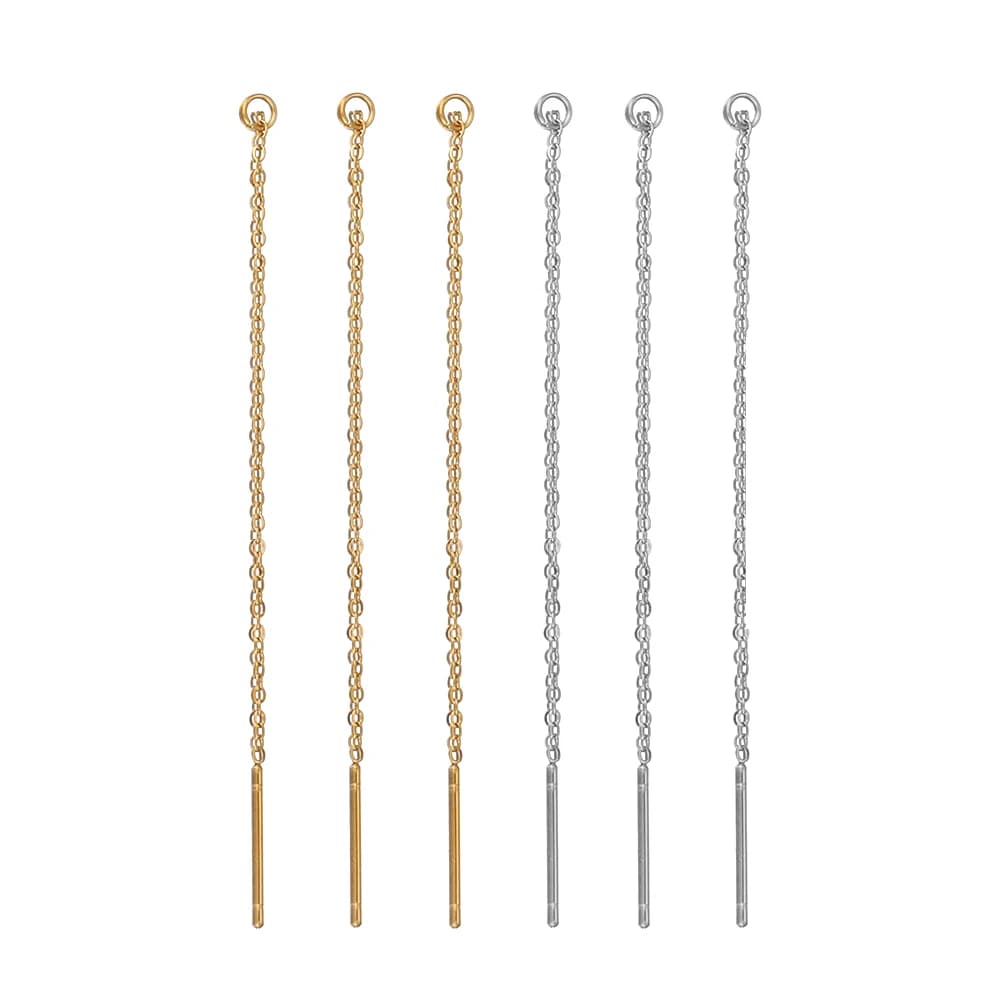 10 pcs Plated Color Gold Stainless Steel 8 cm Long Chain Earwire Earrings Earwire FAI FROM TE Women Drop Pendant Earrings Jewelry Creation