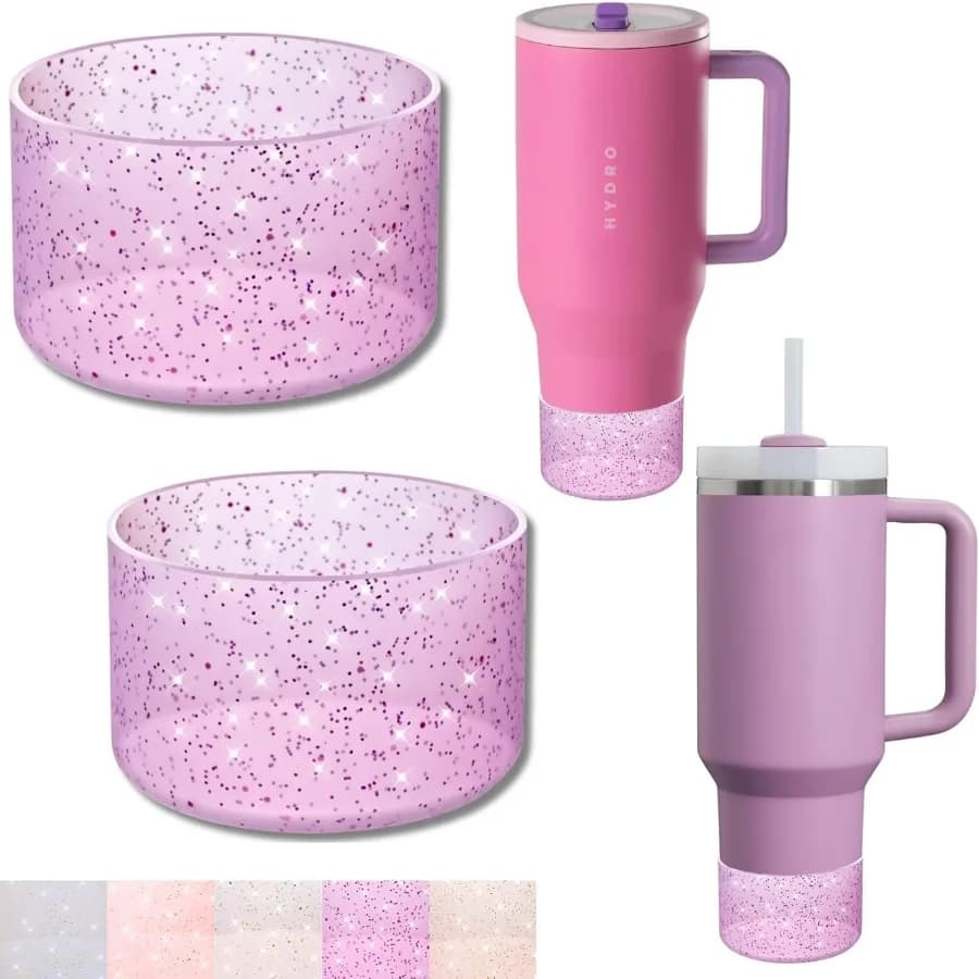 Stivale in silicone glitterato da 2 pezzi per tazza 40 30 20 OZ Stivali Protezione inferiore per bicchiere da 40 OZ Custodia protettiva per tazza Accessori