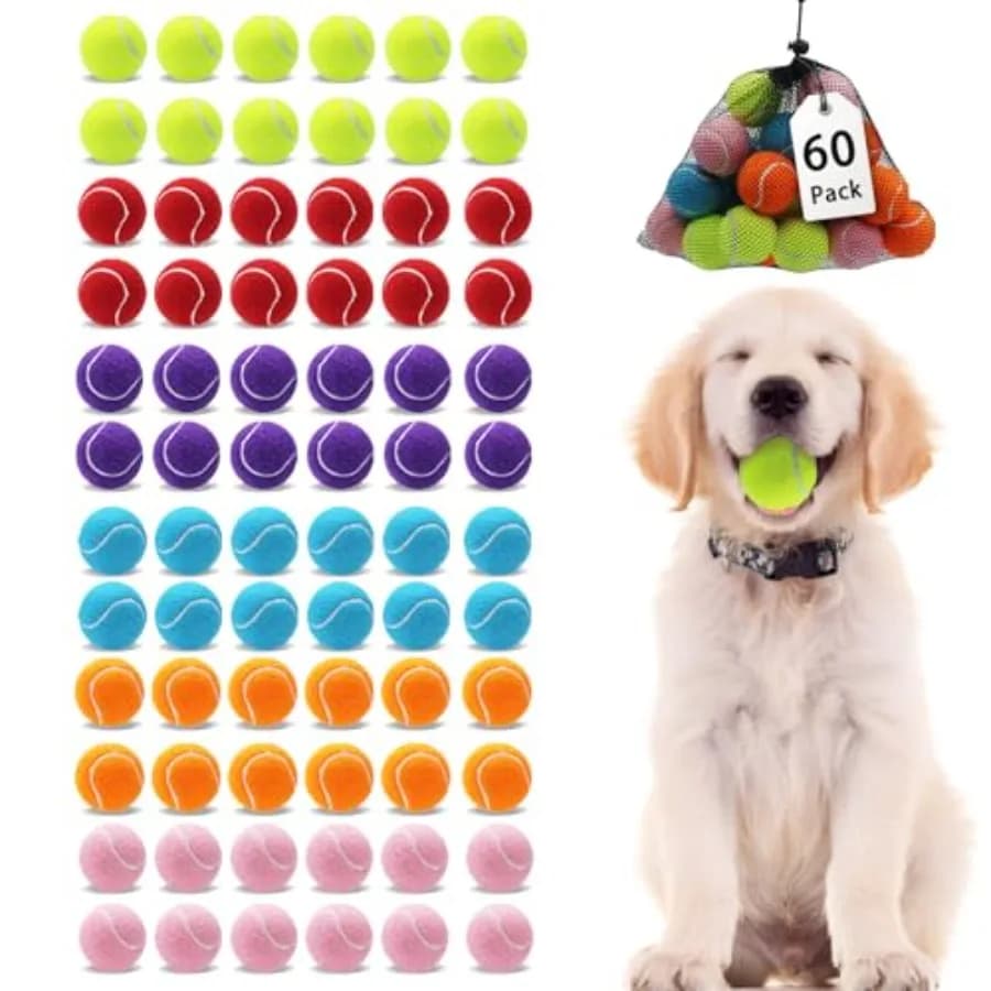 Piccole palline da tennis, palline da tennis da 0,2 pollici per cani, palla colorata facile da prendere per il gioco dei cani domestici,0