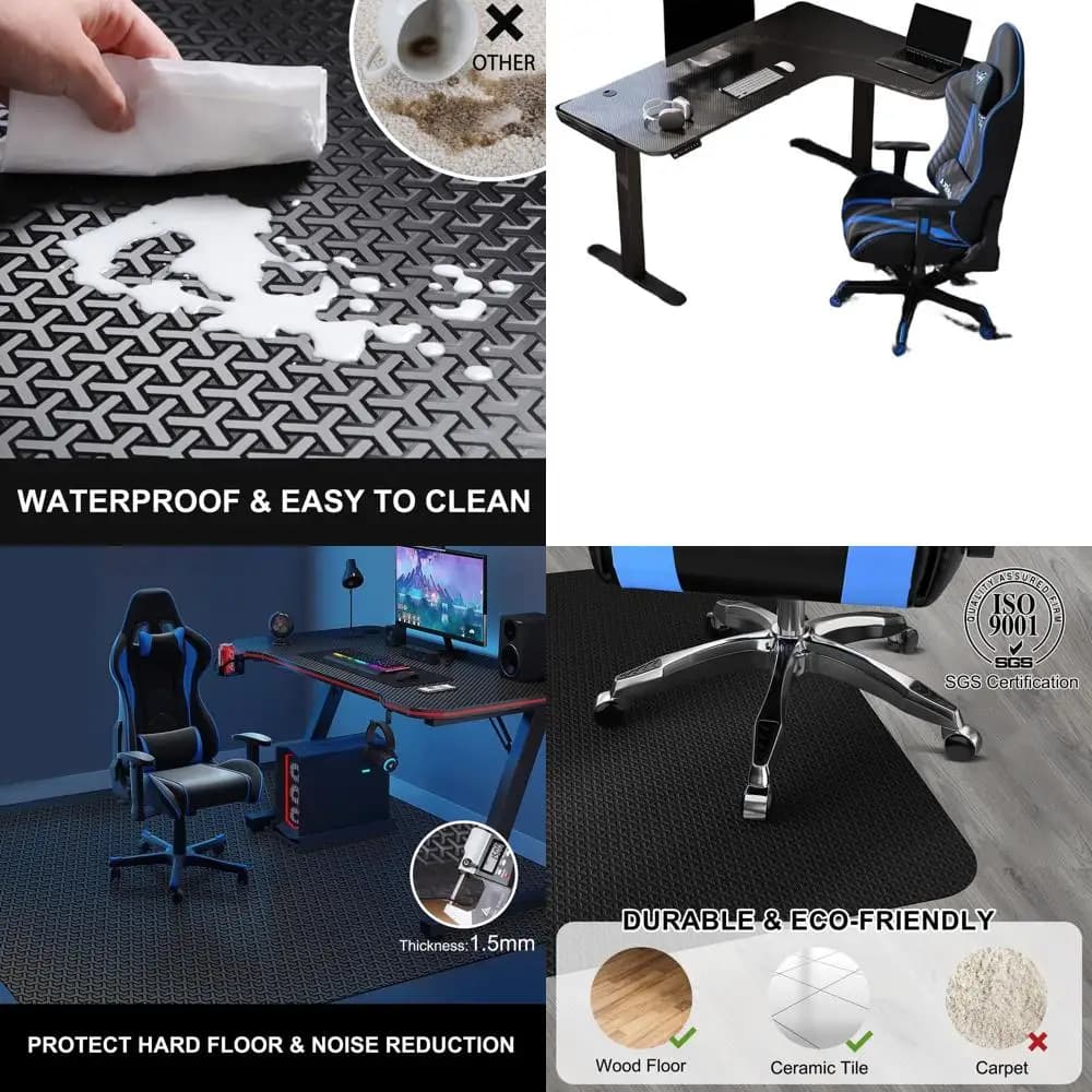Grande tappetino per sedia da pavimento rigido a forma di Y 60x75, resistente e antiscivolo per sedie da ufficio rotolanti, ideale per lavoro, casa e giochi