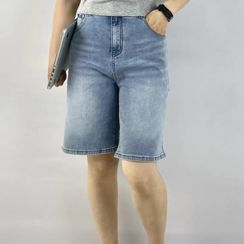 Premium Jeans 100KG Pantaloncini da donna estivi taglie forti Nuovi pantaloni caldi in denim stile fidanzato casual 9367