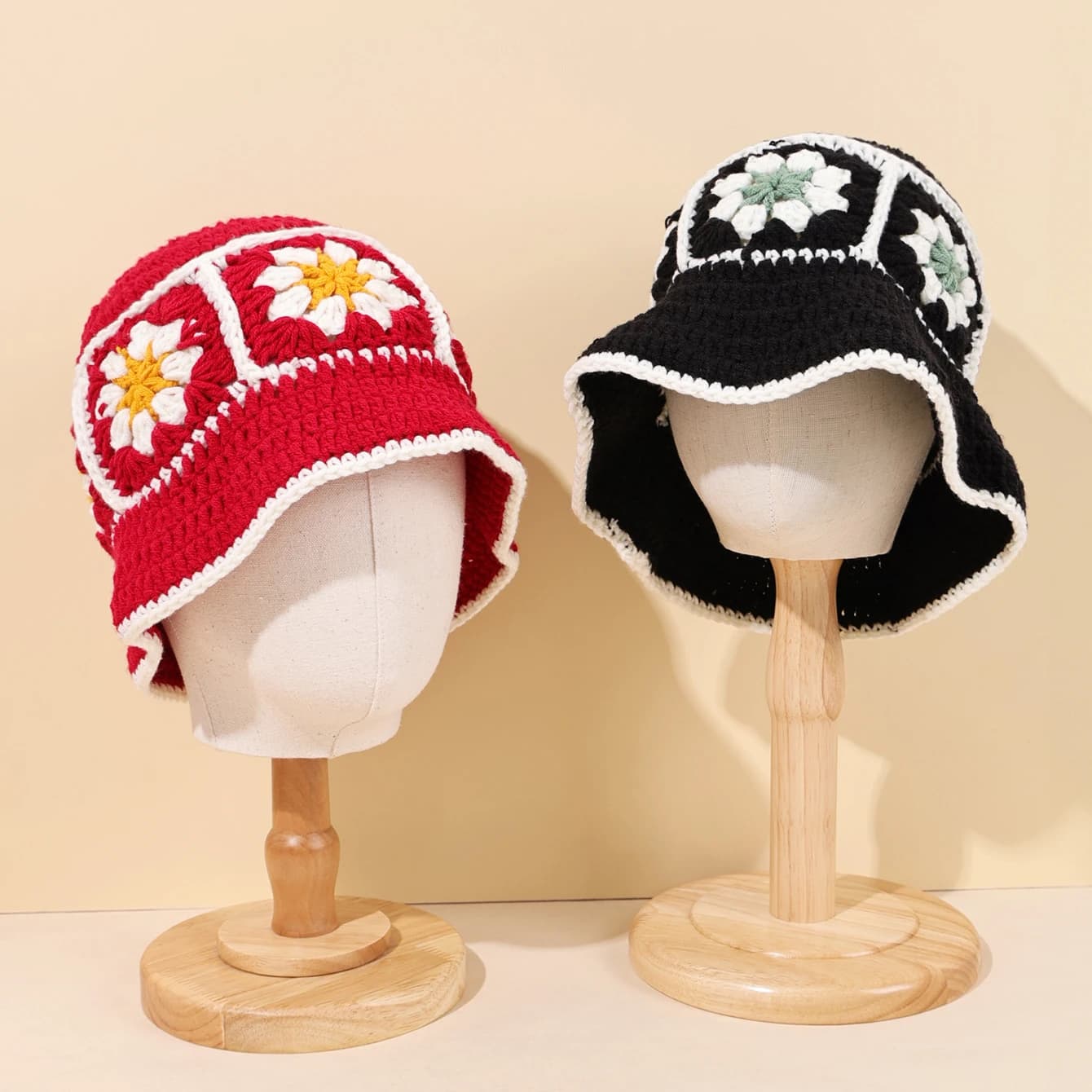 1PC Autunno Nuovo Crochet Coreano Fatto A Mano Cappello Della Benna Delle Donne Che Tessitura Cappello Lavorato A Maglia Y2k Moda Fiori Autunno Inverno Berretti Bacino Cap