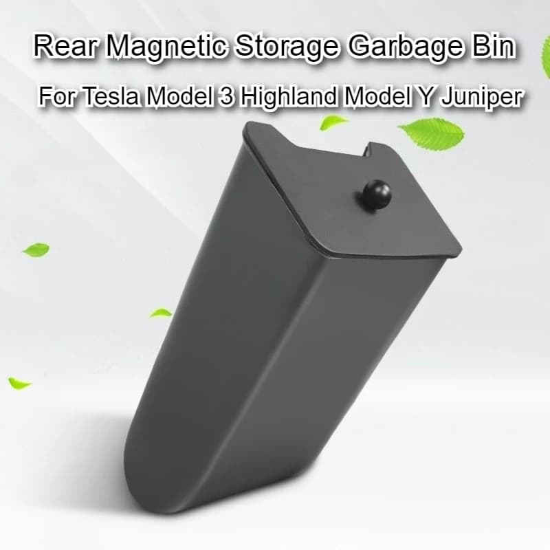 Scatola portaoggetti per sedile posteriore Pattumiera con aspirazione magnetica per sedile posteriore Bidone della spazzatura per Tesla Model 3 Y Highland Juniper 2025 Accessori auto