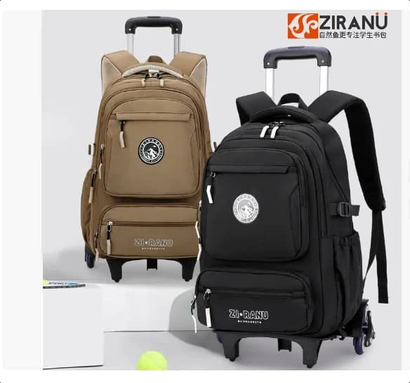 Zaino trolley scolastico con ruote per bambini, zaino trolley per la scuola, borsa trolley con ruote per ragazzi, zaino per studenti