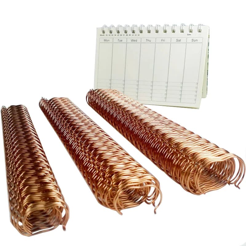 50 pz Oro Metallo YO Rilegatura Fili Doppia Bobina Filo Vincolante A4 Raccoglitori Doppio Filo Vincolante Calendario Rilegatura Bobina Notebook Molle