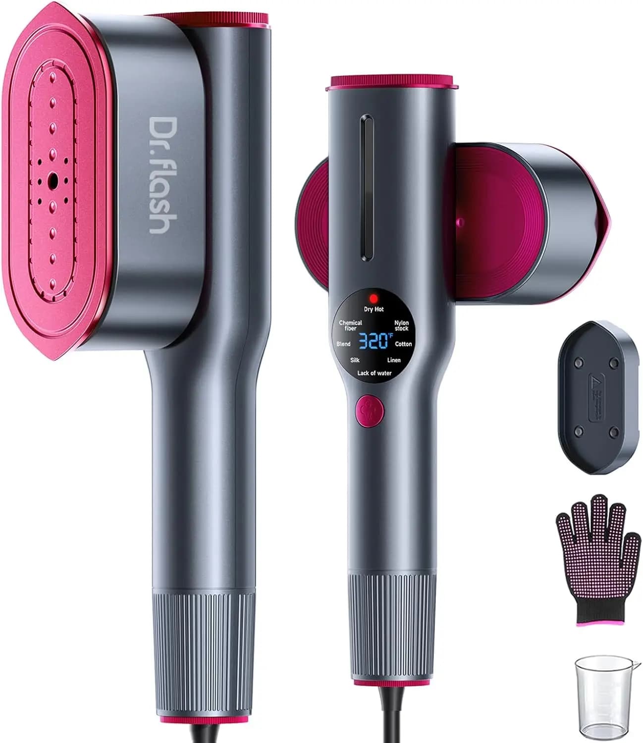 Ferro da Stiro e Vaporizzatore 2-in-1 per Vestiti, Riscaldamento Rapido 15s 1200W Vaporizzatore Portatile, Formato da Viaggio con Ampio Ceramico