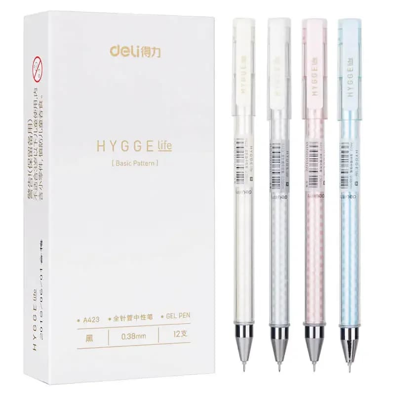 Penna gel per studenti A423 da 12 pezzi, penna per firma ad ago pieno da 0,38 mm