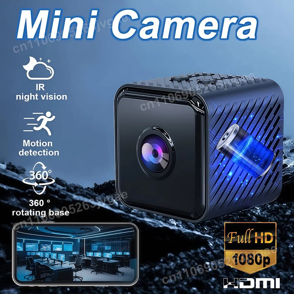 Mini telecamera di sicurezza 1080P Visione notturna Durata della batteria 4H Avvisi di rilevamento del movimento Archiviazione SD/Cloud Telefono APP Controllo Baby Cam