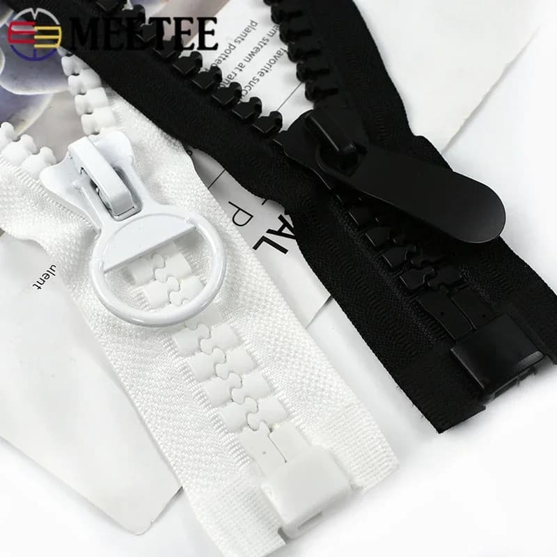 Meetee 20 # Cerniera in resina da 60-100 cm Cerniere extra large open-end Cappotto Giacca Tenda Zip Chiusura Kit di riparazione Accessorio per cucire indumenti