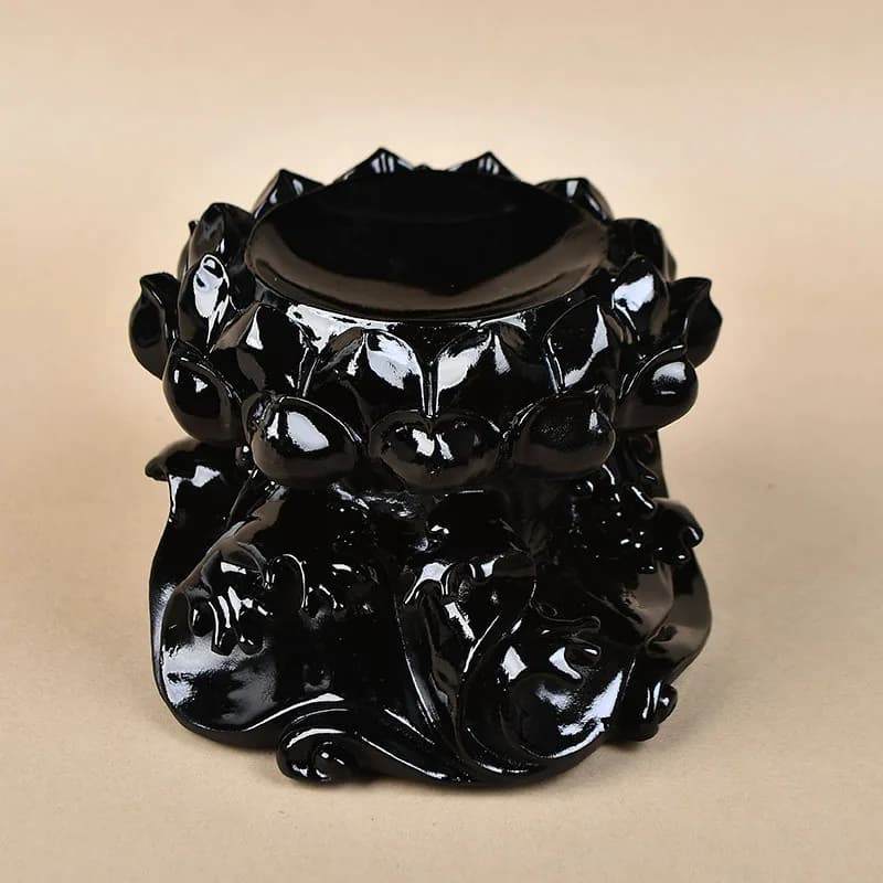 Base per Sfera di Cristallo in Resina, Supporto Espositivo Loto Nero, Decorazione Artigianale di Halloween, Creativo Transfrontaliero, Manica Corta da Donna