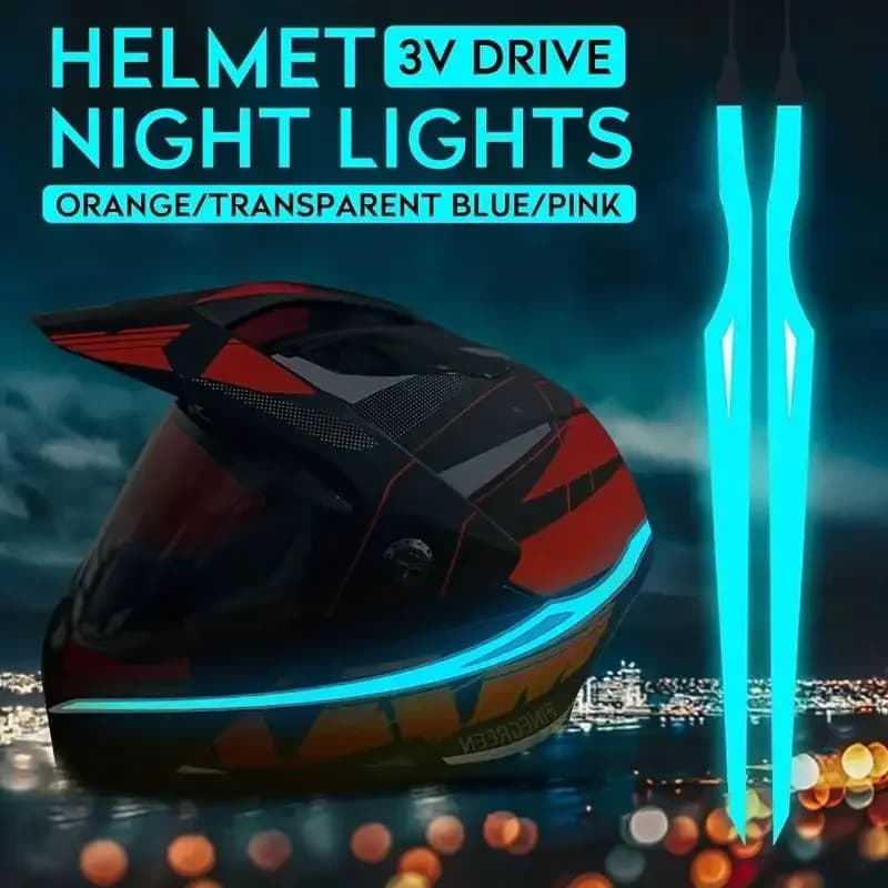Illumina la striscia di avvertimento a LED per motocicletta con luci riflettenti multicolori Pellicola leggera Accessori per strisce per casco fai-da-te 1PS