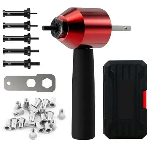 26Pcs Rivet Nut Drill Adaptor M3 M4 M5 M6 M8 Metric Mandrel Rivet Nut Thread Insert Aluminum Drill Attachment Tool Set