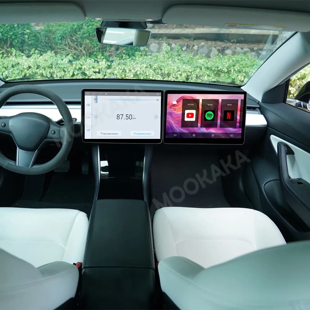 Co-pilot 15.6 Inch Screen Carplay For Tesla Model 3 Y 2019~2024 Car Multimedia Player Panel Display Unit Android 13 Monitor