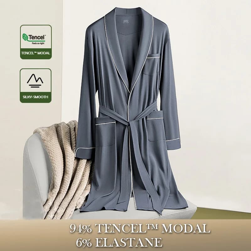 Vestaglie da uomo Accappatoio da salotto in modal ultra fine per l'autunno e l'inverno Accappatoio morbido e setoso da uomo