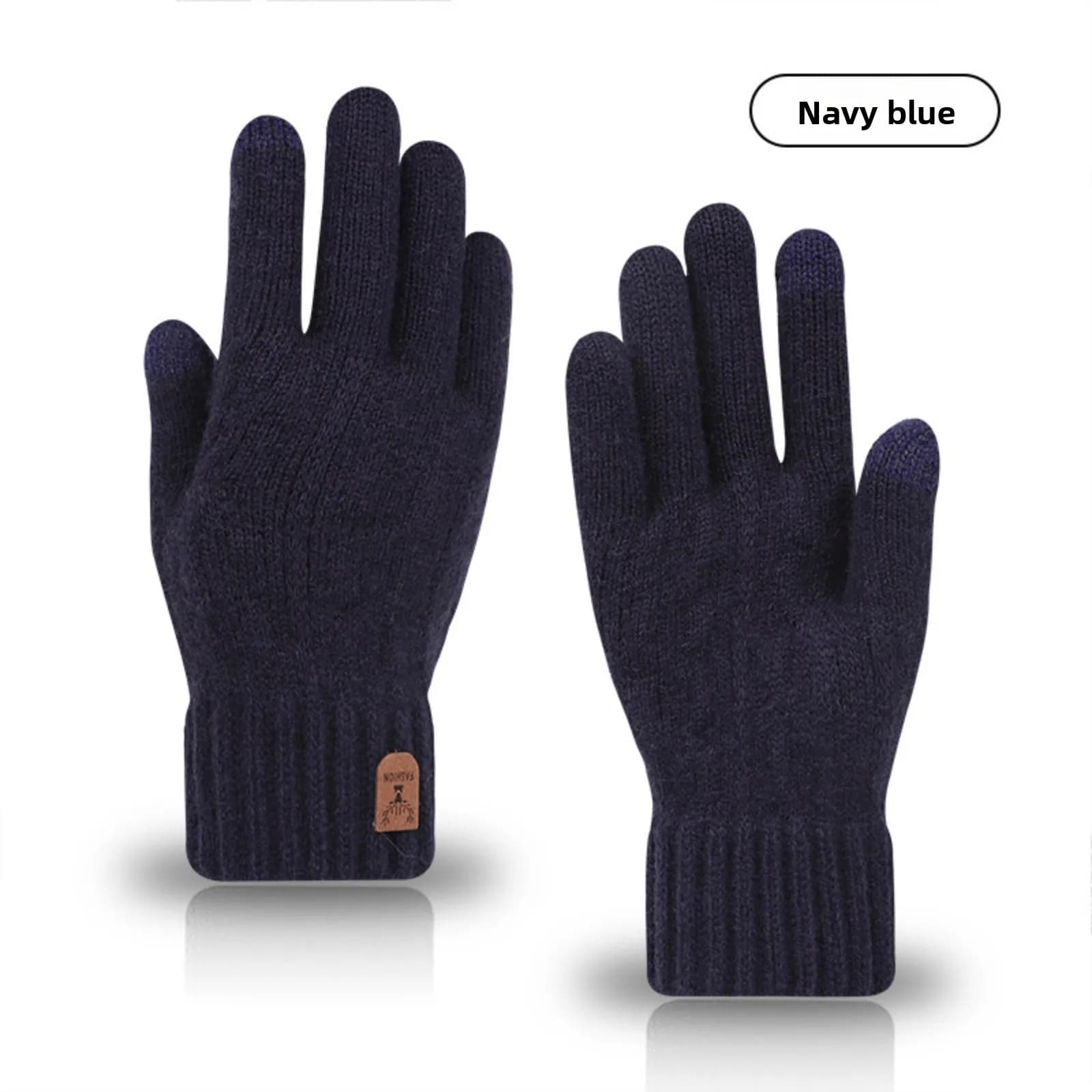 Autumn and Winter Cycling Gloves with Plush and Thick Touch Screen, Men's and Women's Windproof and Warm Knitted Gloves