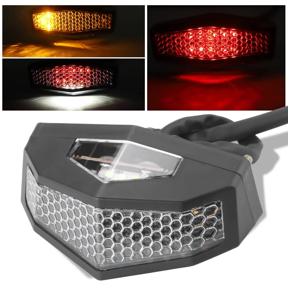 Indicatore di direzione della lampada di segnalazione posteriore a LED universale per moto ATV per Bobber Dirt Bike Indicatore fanale posteriore di arresto freno moto
