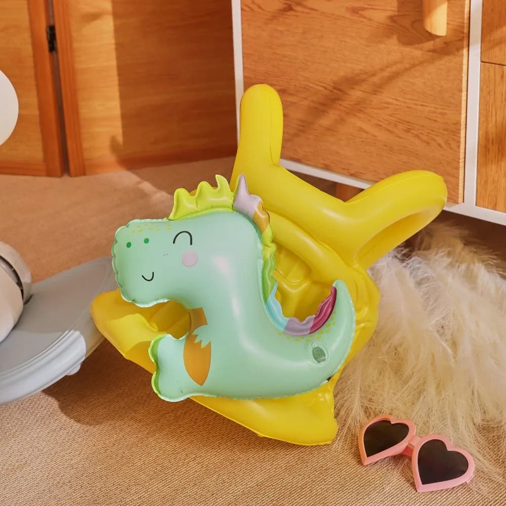Gilet di galleggiamento gonfiabile per bambini a forma di dinosauro, spesso e simpatico, giubbotto di salvataggio per neonati, anello da nuoto, gilet di galleggiamento