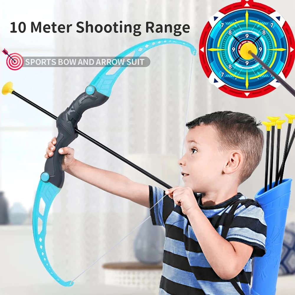 Set di arco e frecce da 52 cm per bambini, per pratica di tiro con l'arco, arco ricurvo, sport all'aperto, tiro al bersaglio, regalo per ragazzi e bambini
