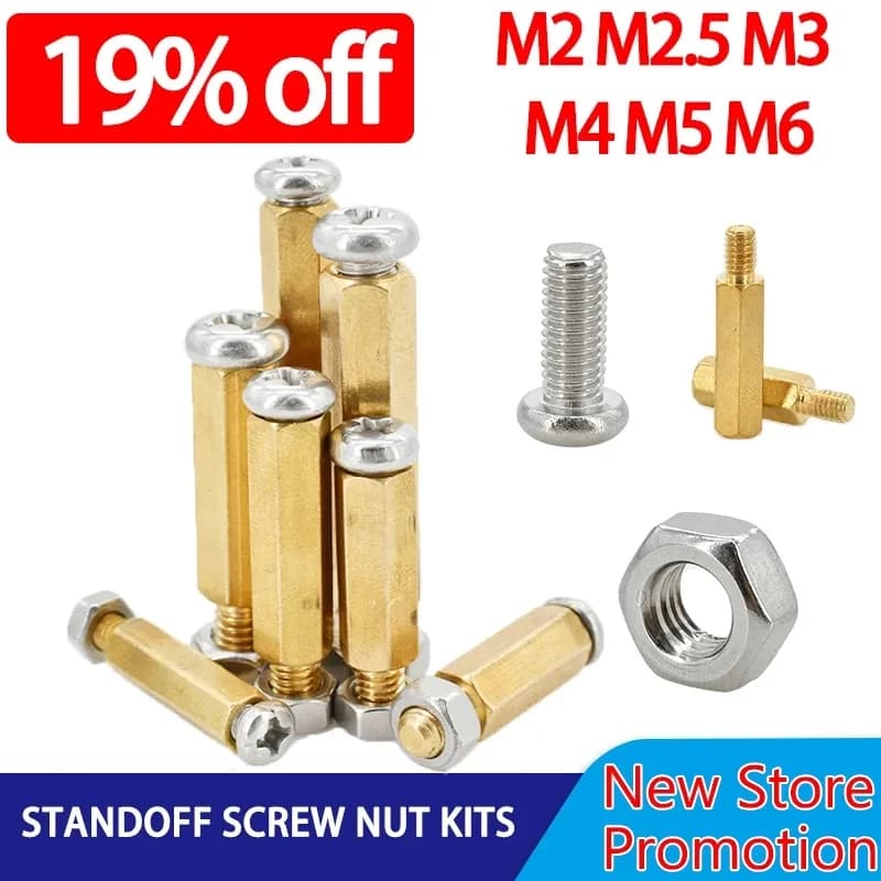 M2 M2.5 M3 M4 M5 M6 hexagonal motherboard PCB screw spacer brass bracket board Rack thread pin hexagonal pillars distantial bolt nut Kit