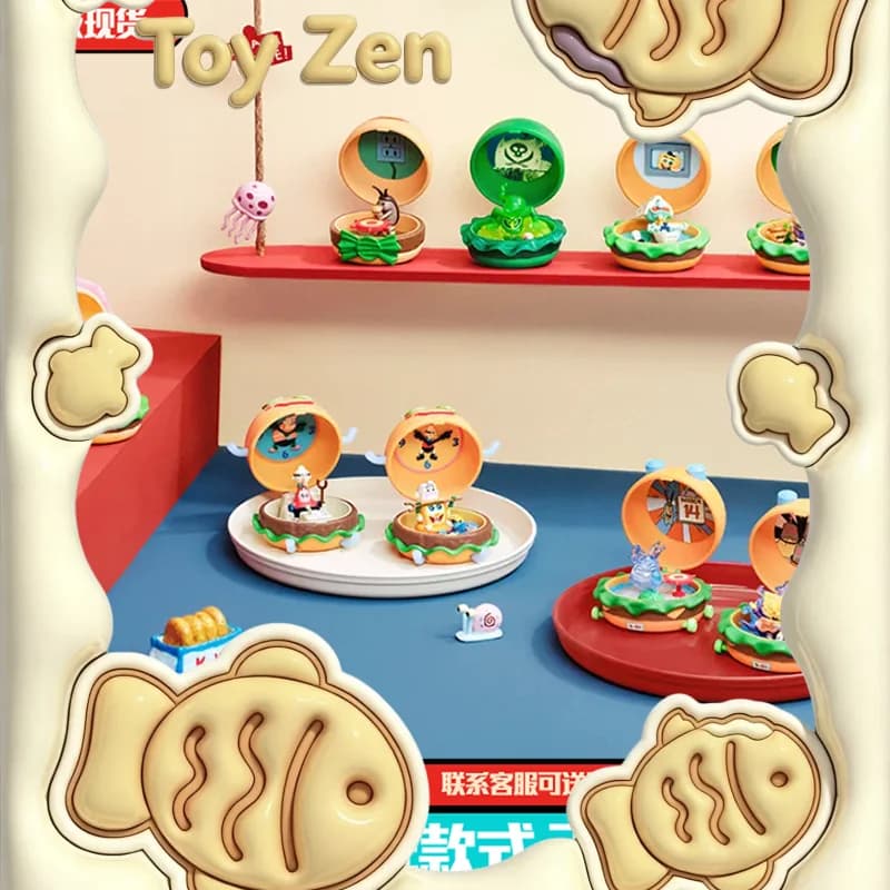 Pop Mart SpongeBob Squarepants Crab Burger Blind Box Collectible Figure Desktop Decoration Toy Gift For Adult Collectors