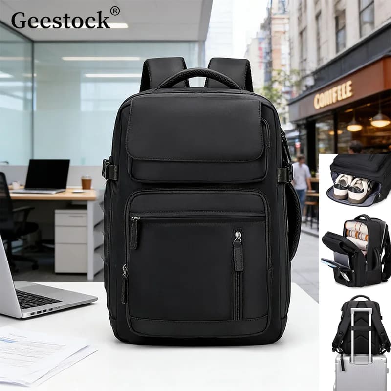 Geestock minimalist women's travel backpack suitable for 15.6 inch laptop bag Multi-task light backpack for outdoor excursions