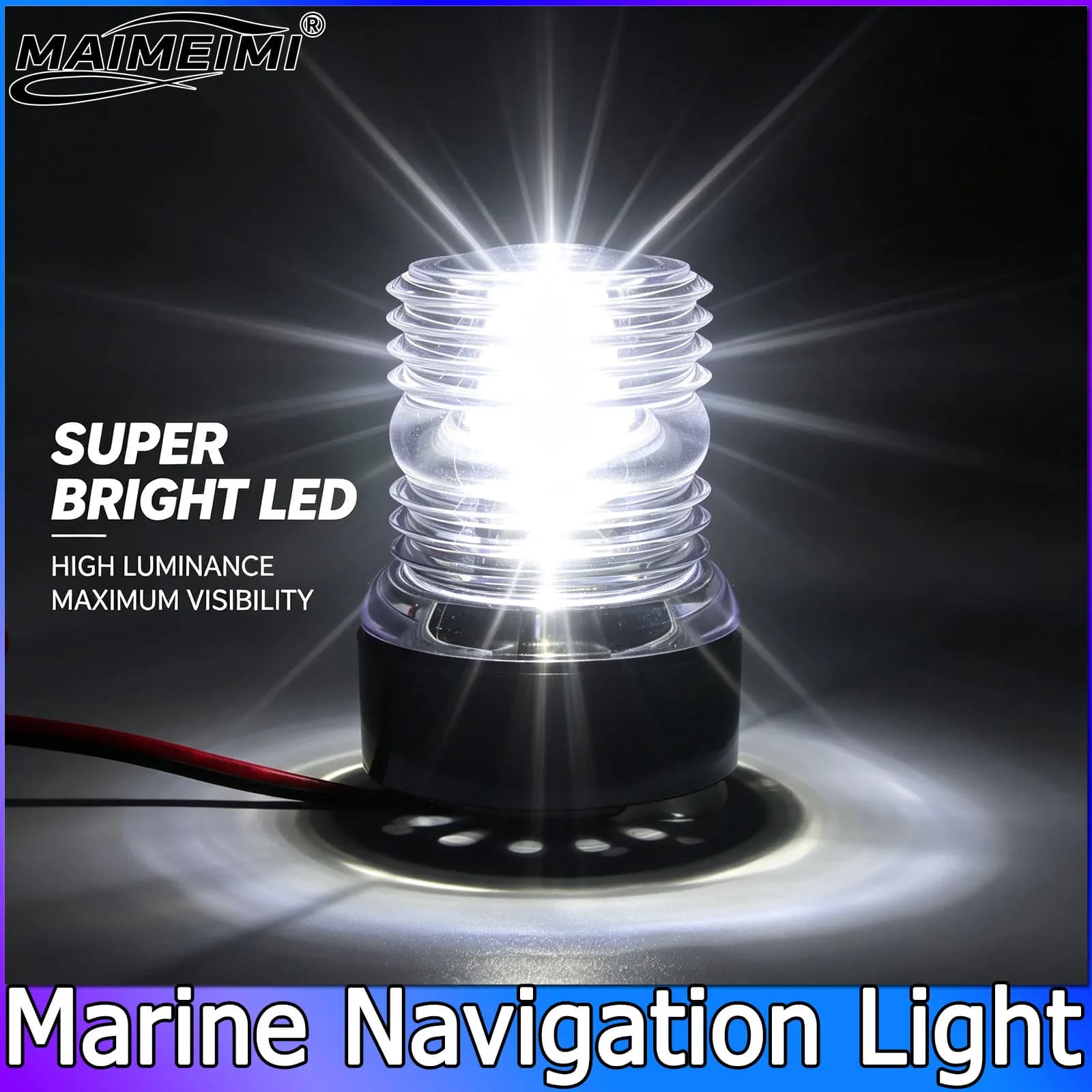 Marine Navigation LED Light Tungsten Filament Lamp12V Anchor Lamp 360° Waterproof All Round Signal Indicator for Boat Yacht Deck