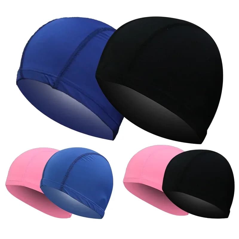 Free Size Swimwear for Men Women Elastic Nylon Elastic Hair Pool Hat Long Ultra-thin Bathroom Headphones