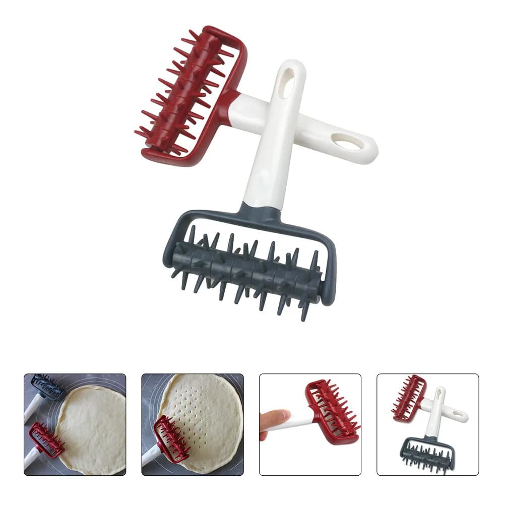 Set di 2 Rulli Foratori Professionali per Pizza, Utensile da Forno per Creare Fori nella Pasta di Pizza, Accessori per Pasticceria e Torte