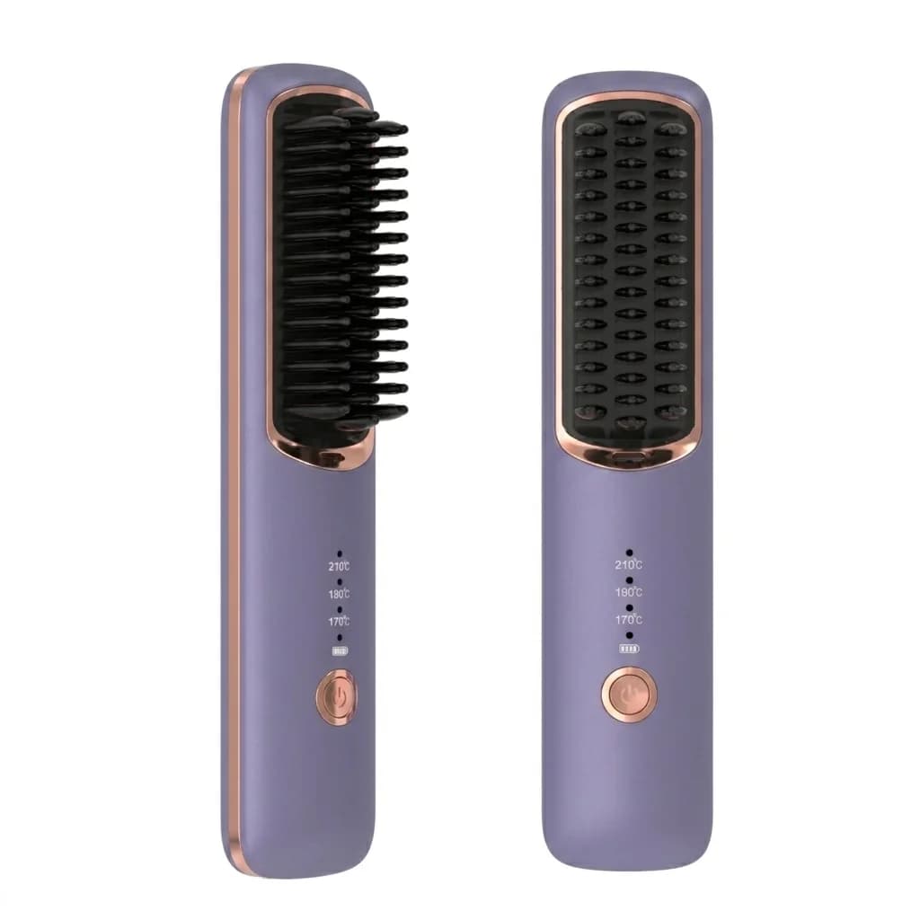 OEM ODM Mini Wireless Ceramic Hair Straightener Brush Cordless Safety Portable USB Styler Household & Hotel Use Bulk Buy