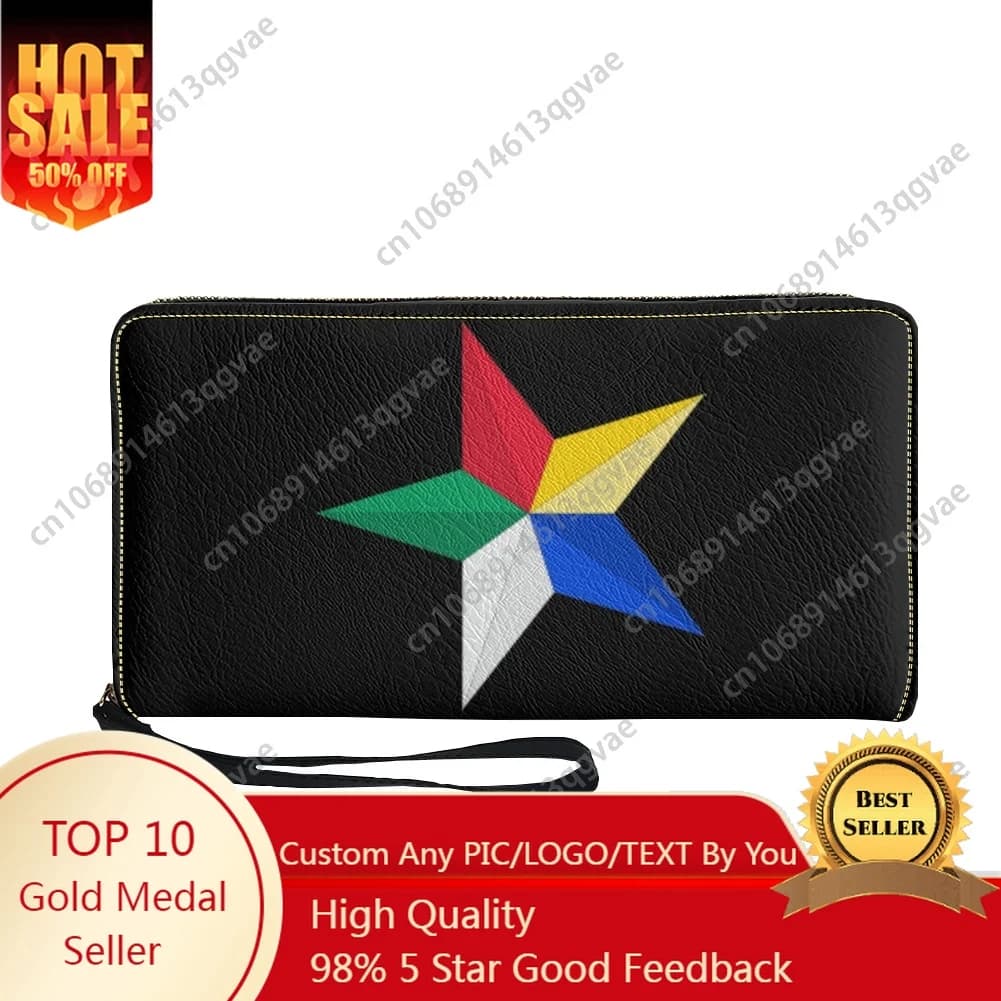 Supporta il logo Druze Druze Star Borsa personalizzata Uomo Donna Adolescenti Portafogli lunghi con cerniera Borsa regalo portafoglio portatile doppia stampa