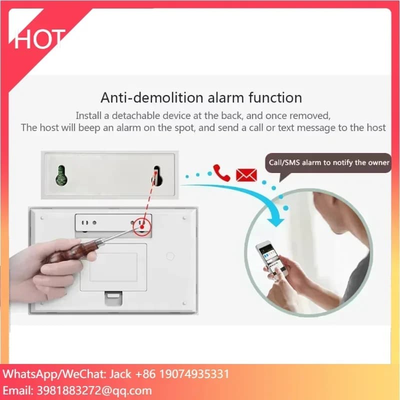 Sistema di Allarme di Sicurezza Tuya Smart WIFI GSM Compatibile con Alexa, Rilevatore di Movimento, Sensore Fumo, Porta e Finestra, Telecamera IP